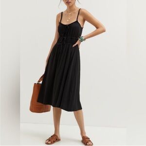 Anthropologie south Filly tie waist midi black dress